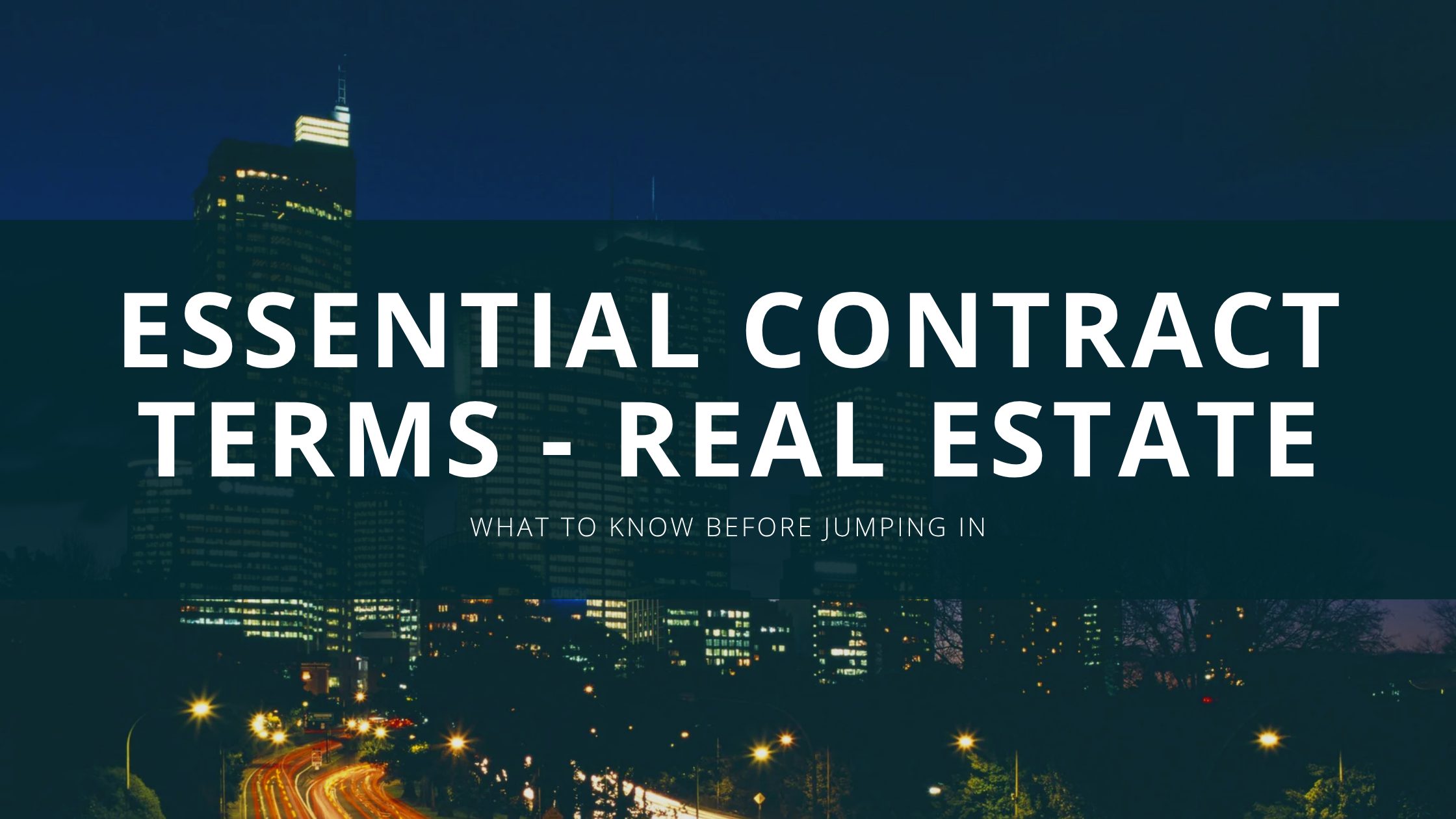 City Real Estate Contract Terms Blog Banner